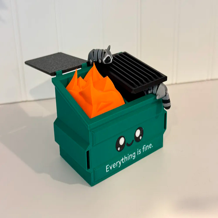 Porta-Trecos Decorativo "Everything is Fine" com Guaxinim
