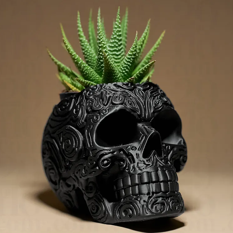 Vaso Decorativo Caveira Gótica
