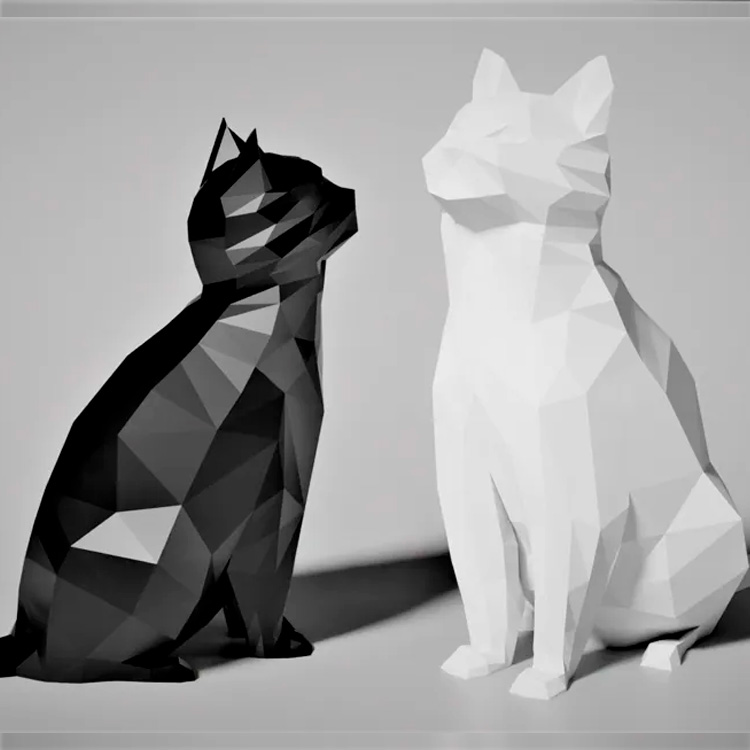 Escultura Gato Low Poly